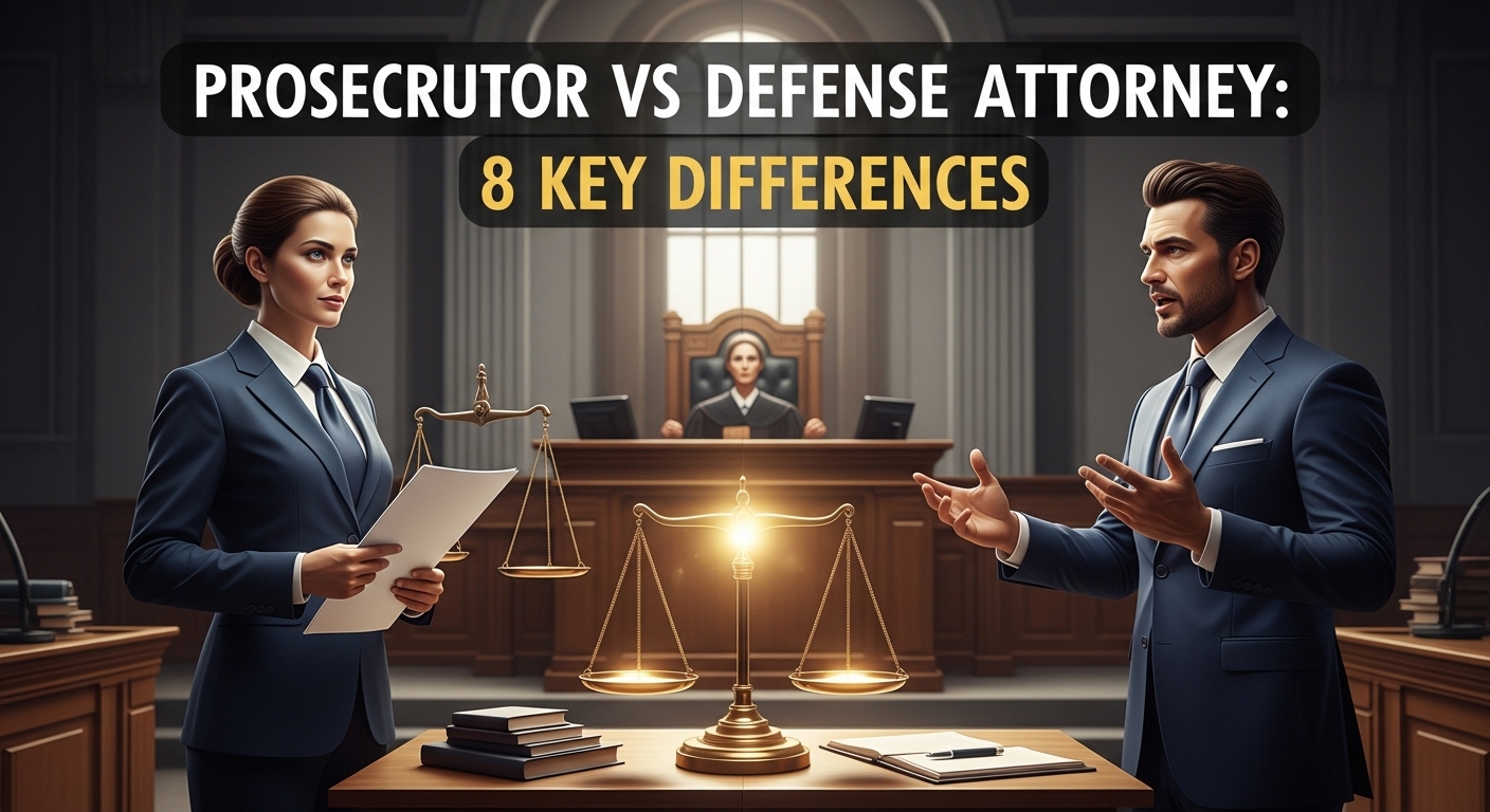 Prosecutor vs Defense Attorney: 8 Key Differences